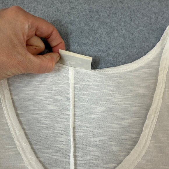 Plume & Thread Womens Size 3  / Large White Sleeveless Tunic Tank Top Asymmetric - Picture 9 of 13